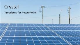  Presentation with solar power - Audience pleasing PPT theme consisting of solar panel and power line backdrop and a  colored foreground