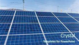  Presentation with solar power - Presentation theme consisting of solar panel and power line background and a ocean colored foreground