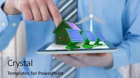  Presentation with solar panel - PPT theme having solar panel and windmill background and a  colored foreground