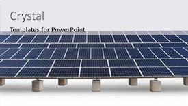  Presentation with solar - Presentation theme consisting of solar-panel-field-isolated background and a light gray colored foreground