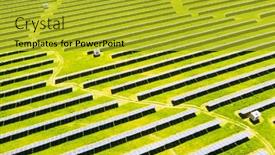  Presentation with solar farm - Cool new theme with solar-panel-from-above-aerial backdrop and a gold colored foreground