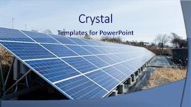 Presentation with solar panel - Slide deck featuring solar panel in country side background and a sky blue colored foreground