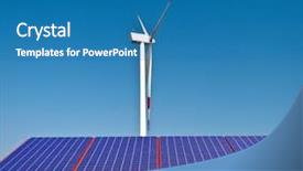  Presentation with solar farm - Slides having solar panel on a farm background and a teal colored foreground