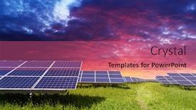  Presentation with alternative energy - Slide set having solar-panel-on-blue-sky background and a coral colored foreground