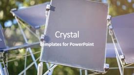  Presentation with solar light - PPT theme having solar panel on pole outdoors background and a gray colored foreground