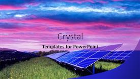  Presentation with alternative energy - Slide deck enhanced with solar-panel-on-purple-sunset background and a lilac colored foreground
