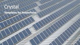  Presentation with solar panel - Beautiful presentation design featuring solar panel on roof top backdrop and a gray colored foreground