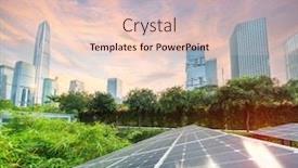  Presentation with sustainable urban - Amazing slide deck having solar-panel-photovoltaic-installation backdrop and a lemonade colored foreground