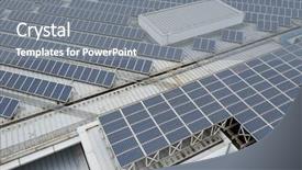  Presentation with roof - PPT theme having solar panel plant on roof background and a gray colored foreground
