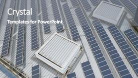  Presentation with solar panel - Audience pleasing slide set consisting of solar panel plant on roof backdrop and a gray colored foreground