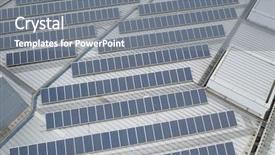  Presentation with solar panel - Cool new PPT theme with solar panel plant on roof backdrop and a gray colored foreground