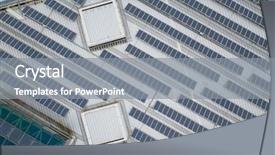  Presentation with solar power plant vpp - Presentation theme consisting of solar panel plant on roof background and a gray colored foreground