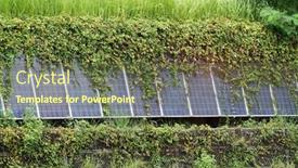  Presentation with solar panel - Amazing PPT layouts having solar-panel-plant-with-ivy backdrop and a tawny brown colored foreground