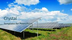  Presentation with solar panel - Amazing slide deck having solar panel produces green enviromentally backdrop and a light blue colored foreground