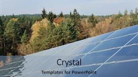  Presentation with free energy - Audience pleasing presentation theme consisting of solar panel renewable eco energy backdrop and a teal colored foreground