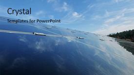  Presentation with solar energy - PPT theme having solar panel renewable eco energy background and a light blue colored foreground