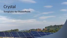  Presentation with solar energy - Slides enhanced with solar panel renewable eco energy background and a  colored foreground