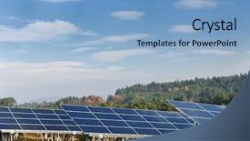  Presentation with energy solar - Audience pleasing PPT layouts consisting of solar panel renewable eco energy backdrop and a  colored foreground
