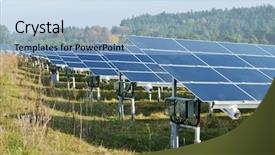  Presentation with free renewable energy - Beautiful presentation theme featuring solar panel renewable eco energy backdrop and a light blue colored foreground