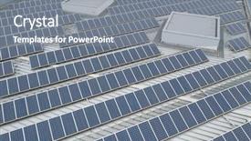  Presentation with solar panel - Presentation theme with solar panel station on roof background and a  colored foreground