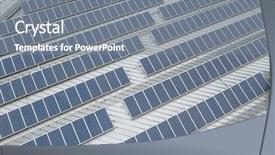  Presentation with solar system - Amazing presentation theme having solar panel system in city backdrop and a gray colored foreground