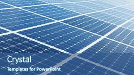  Presentation with solar panel - Beautiful PPT theme featuring solar panel texture backdrop and a ocean colored foreground