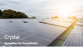  Presentation with solar panel - PPT theme featuring solar panel under sunlight background and a gray colored foreground