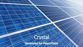  Presentation with solar - Presentation having solar panel with blue sky background and a ocean colored foreground