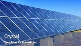  Presentation with solar panel - Presentation enhanced with solar panel with desert house background and a ocean colored foreground