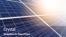  Presentation with solar panel - Theme consisting of solar panel with sun beam background and a navy blue colored foreground