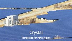  Presentation with solar farm - Slide deck having solar panel background and a ocean colored foreground