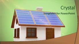  Presentation with solar panels - Audience pleasing PPT layouts consisting of solar panels against green background backdrop and a mint green colored foreground