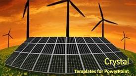  Presentation with wind solar - Audience pleasing slide deck consisting of solar panels and wind turbine backdrop and a  colored foreground
