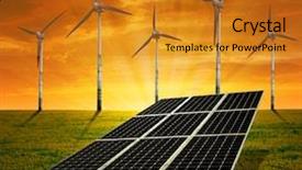  Presentation with wind solar - Colorful slides enhanced with solar panels and wind turbine backdrop and a gold colored foreground