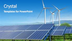  Presentation with wind energy - Amazing slide set having solar panels and wind turbines backdrop and a teal colored foreground