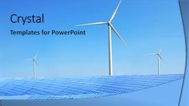  Presentation with wind solar - PPT layouts having solar panels and wind turbines background and a light blue colored foreground