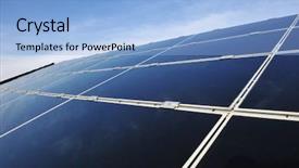  Presentation with thermal energy - PPT theme featuring solar panels energy field background and a light blue colored foreground