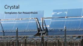  Presentation with alternative energy - Amazing slide set having solar panels for alternative energy backdrop and a  colored foreground