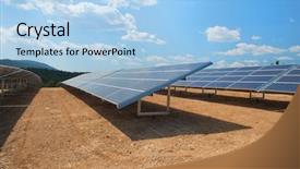  Presentation with sun energy - Slides with solar panels for sun energy background and a  colored foreground