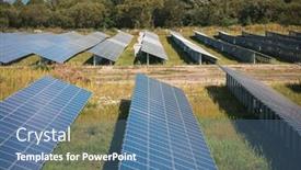  Presentation with solar panels - Theme enhanced with solar-panels-in-aerial-view background and a teal colored foreground