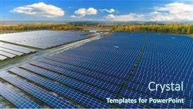  Presentation with solar panels - Colorful presentation theme enhanced with view solar panels system power backdrop and a ocean colored foreground