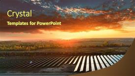  Presentation with sun power - Presentation enhanced with view solar panels system power background and a tawny brown colored foreground