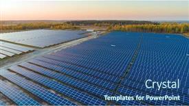  Presentation with solar panels - PPT layouts with view solar panels system power background and a ocean colored foreground