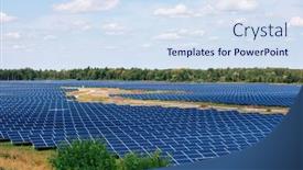  Presentation with sun power - Slides with solar-panels-in-aerial-view background and a sky blue colored foreground