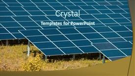  Presentation with sun power - Colorful theme enhanced with solar-panels-in-aerial-view backdrop and a ocean colored foreground