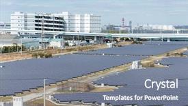  Presentation with solar panels - Theme with solar panels in city background and a gray colored foreground