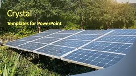  Presentation with solar thermal energy - Audience pleasing theme consisting of solar panels in modern city backdrop and a tawny brown colored foreground