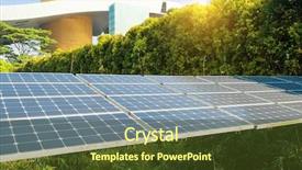  Presentation with solar panels - Beautiful slides featuring solar panels in modern city backdrop and a tawny brown colored foreground