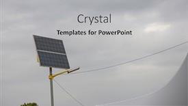  Presentation with solar park - Presentation with solar-panels-in-public-park background and a light gray colored foreground