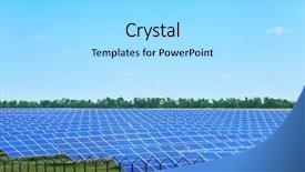  Presentation with solar panels - Cool new slide deck with solar panels in summer field backdrop and a light gray colored foreground